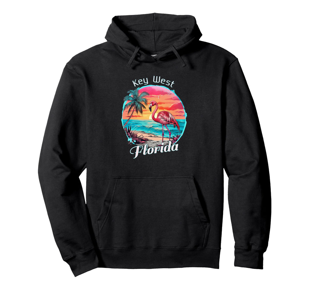 Key West Florida Beach Flamingo Tropical Hoodie - Unique Graphic Unisex - T-Shirt, Sweatshirt, Hoodie