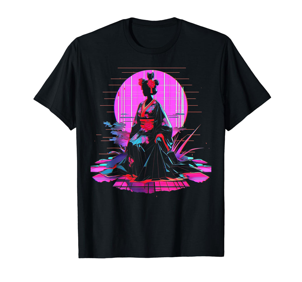 Vaporwave Geisha 80S Synthwave 24 T-Shirt - Trendy Graphic Unisex - T-Shirt, Sweatshirt, Hoodie