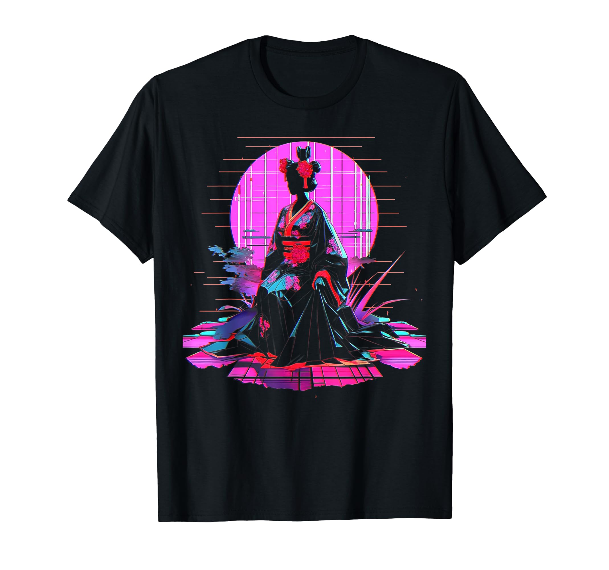 Vaporwave Geisha 80S Synthwave 24 T-Shirt - Trendy Graphic Unisex - T-Shirt, Sweatshirt, Hoodie