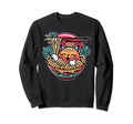 Kawaii Anime Cat Eating Ramen 80S Sweatshirt - Trendy Graphic Unisex - T-Shirt, Sweatshirt, Hoodie