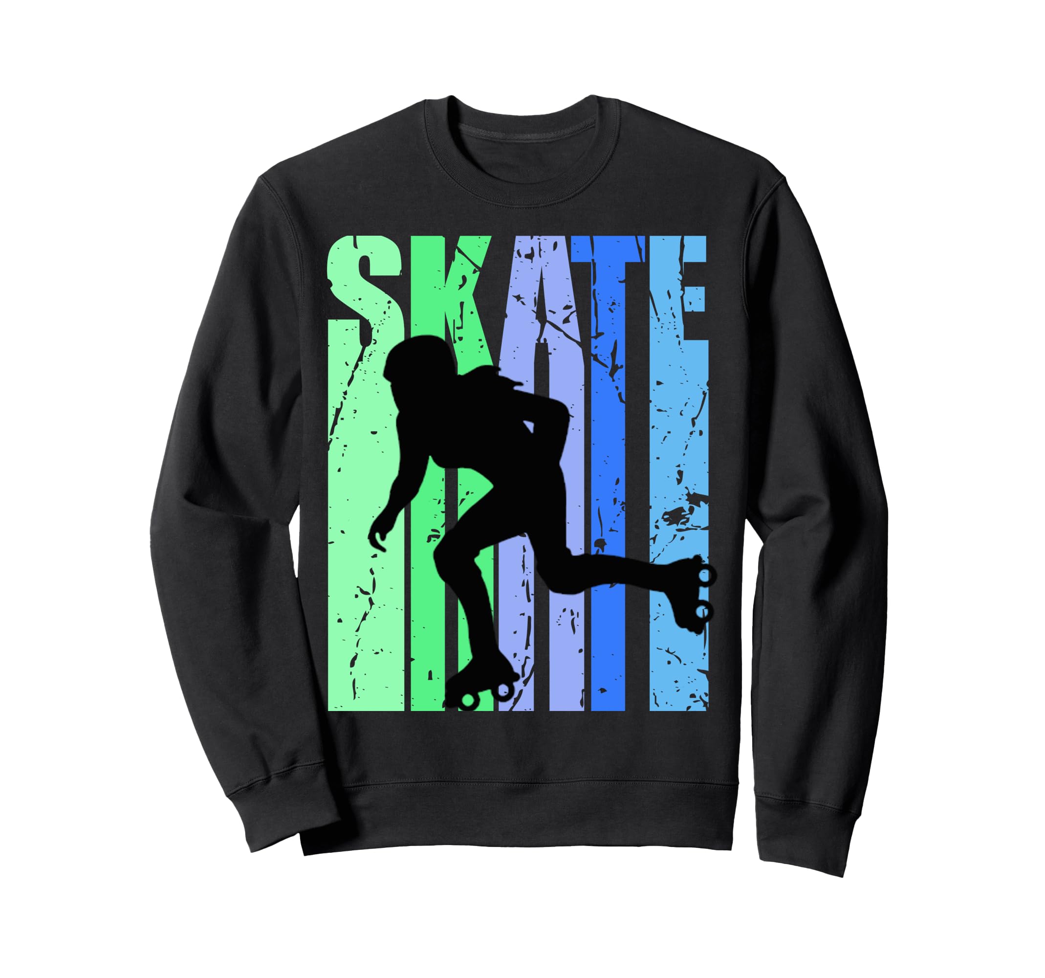 Birthday Skates Gray Distressed Sweatshirt - Streetwear Style Unisex - T-Shirt, Sweatshirt, Hoodie