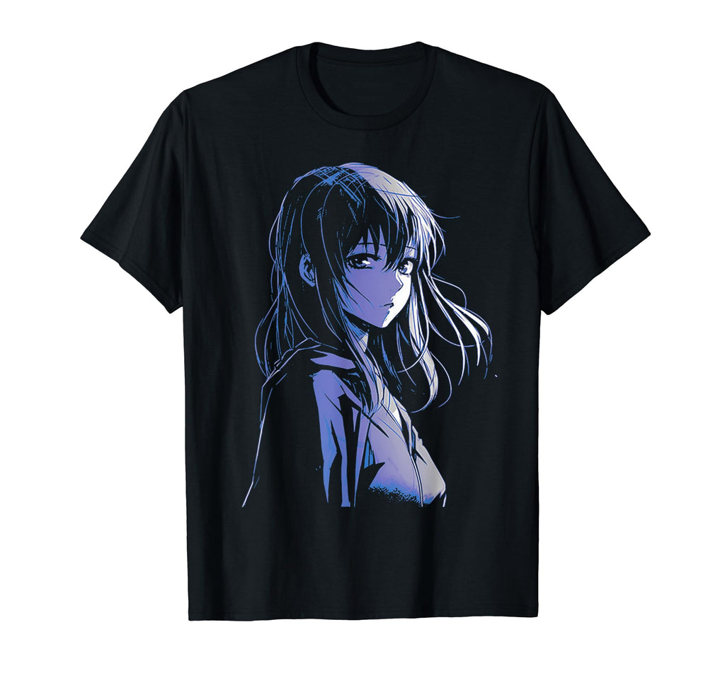 Sad Anime Aesthetic Japanese T-Shirt - Minimalist Print for Adults - T-Shirt, Sweatshirt, Hoodie