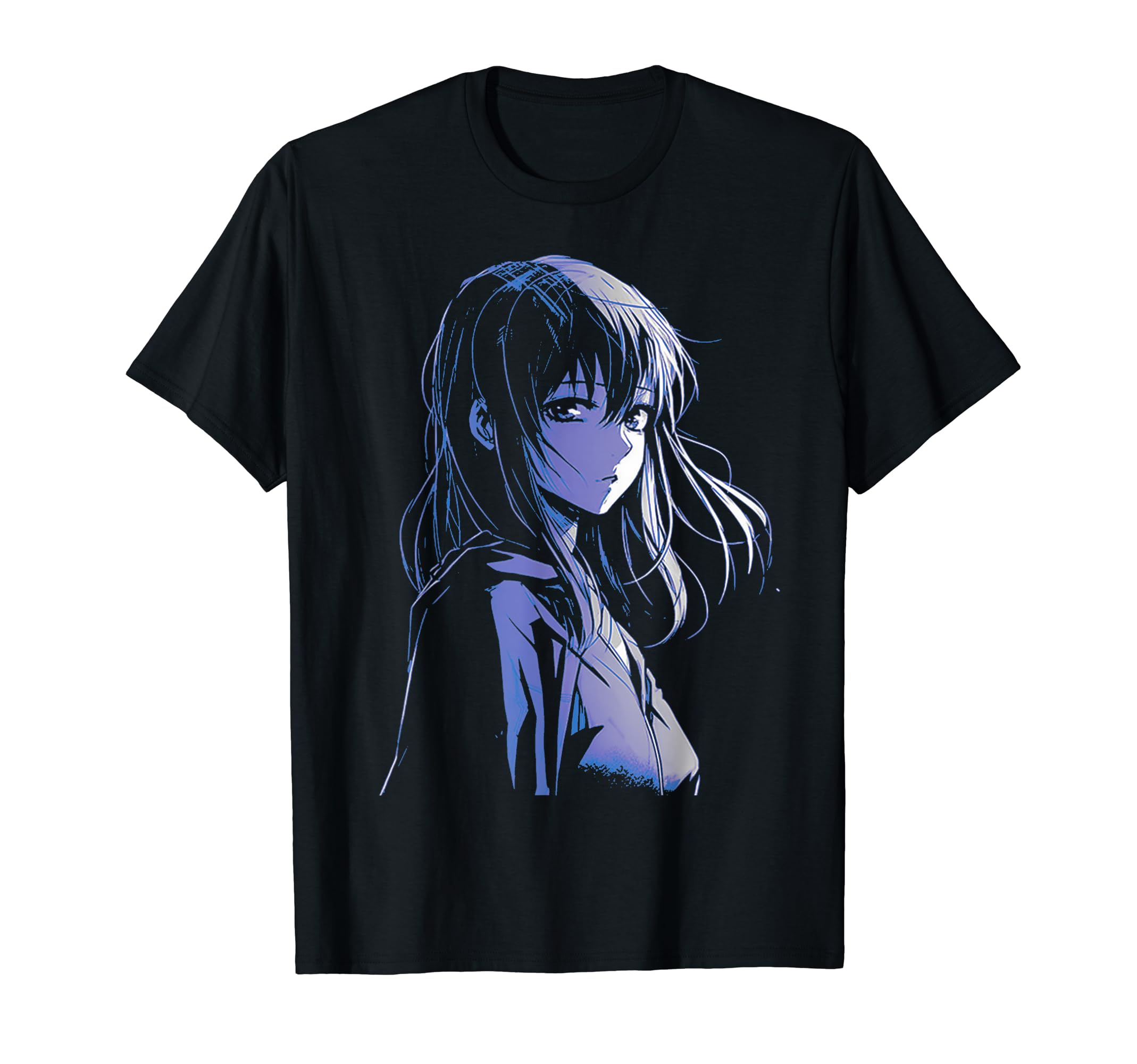 Sad Anime Aesthetic Japanese T-Shirt - Minimalist Print for Adults - T-Shirt, Sweatshirt, Hoodie