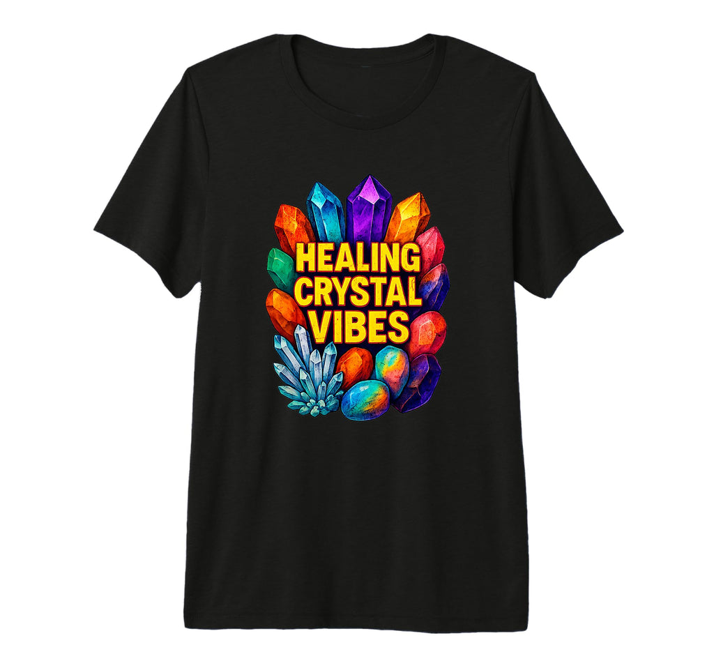 Healing Crystal Vibes Gemstone Rainbow T-Shirt - Graphic Print Unisex - T-Shirt, Sweatshirt, Hoodie