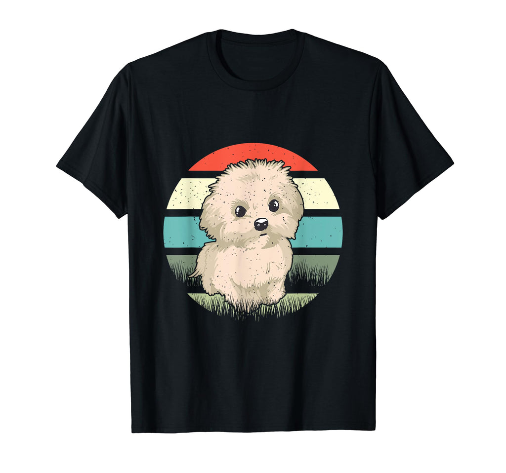 Maltese Dog Sunset Behind Dog Lovers T-Shirt - Custom Art Print Men Women - T-Shirt, Sweatshirt, Hoodie
