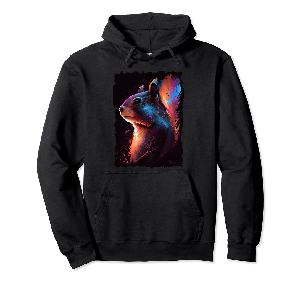 Squirrel Sunset 70S Hoodie - Fun Novelty Design for Adults - T-Shirt, Sweatshirt, Hoodie