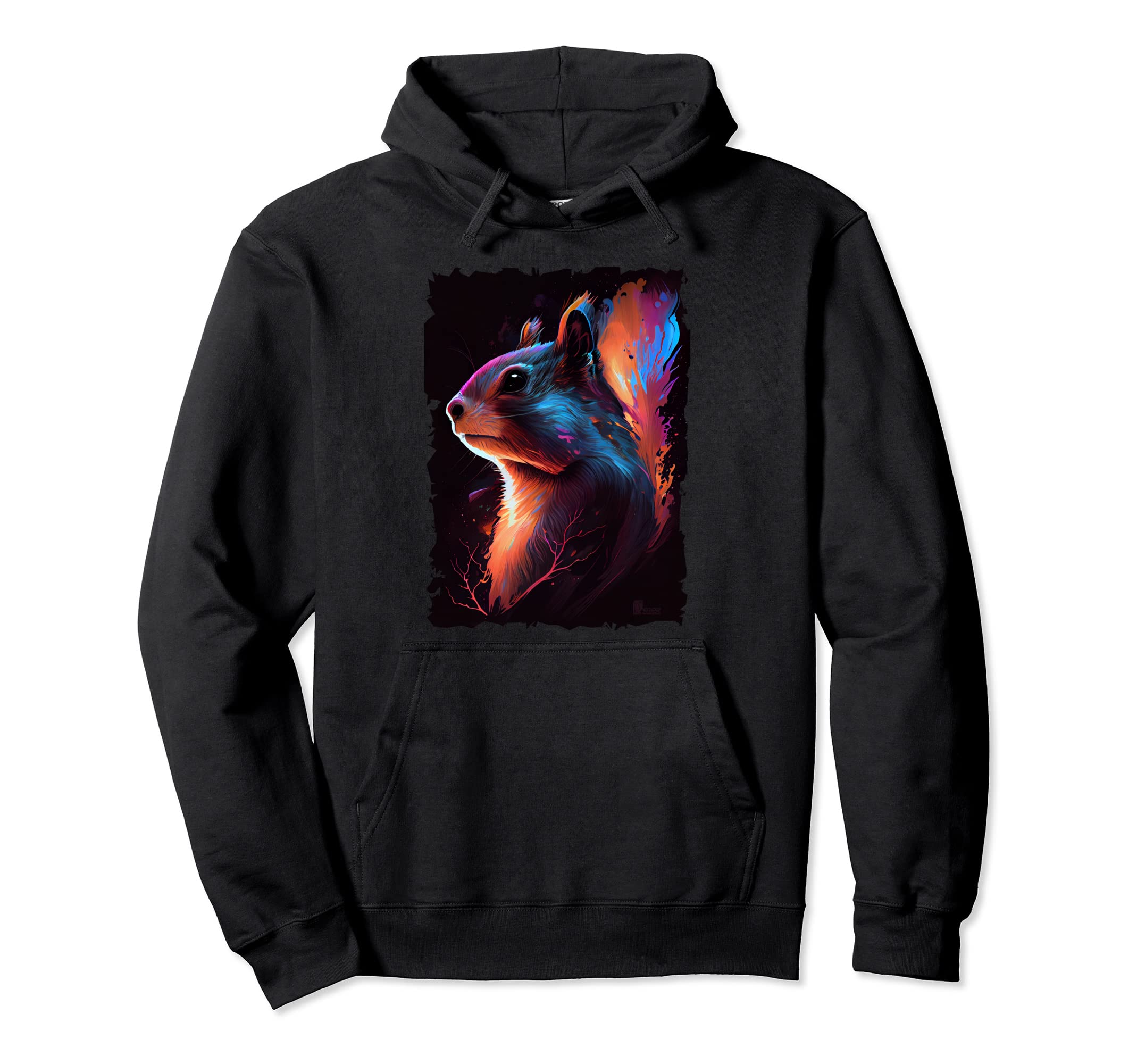 Squirrel Sunset 70S Hoodie - Fun Novelty Design for Adults - T-Shirt, Sweatshirt, Hoodie