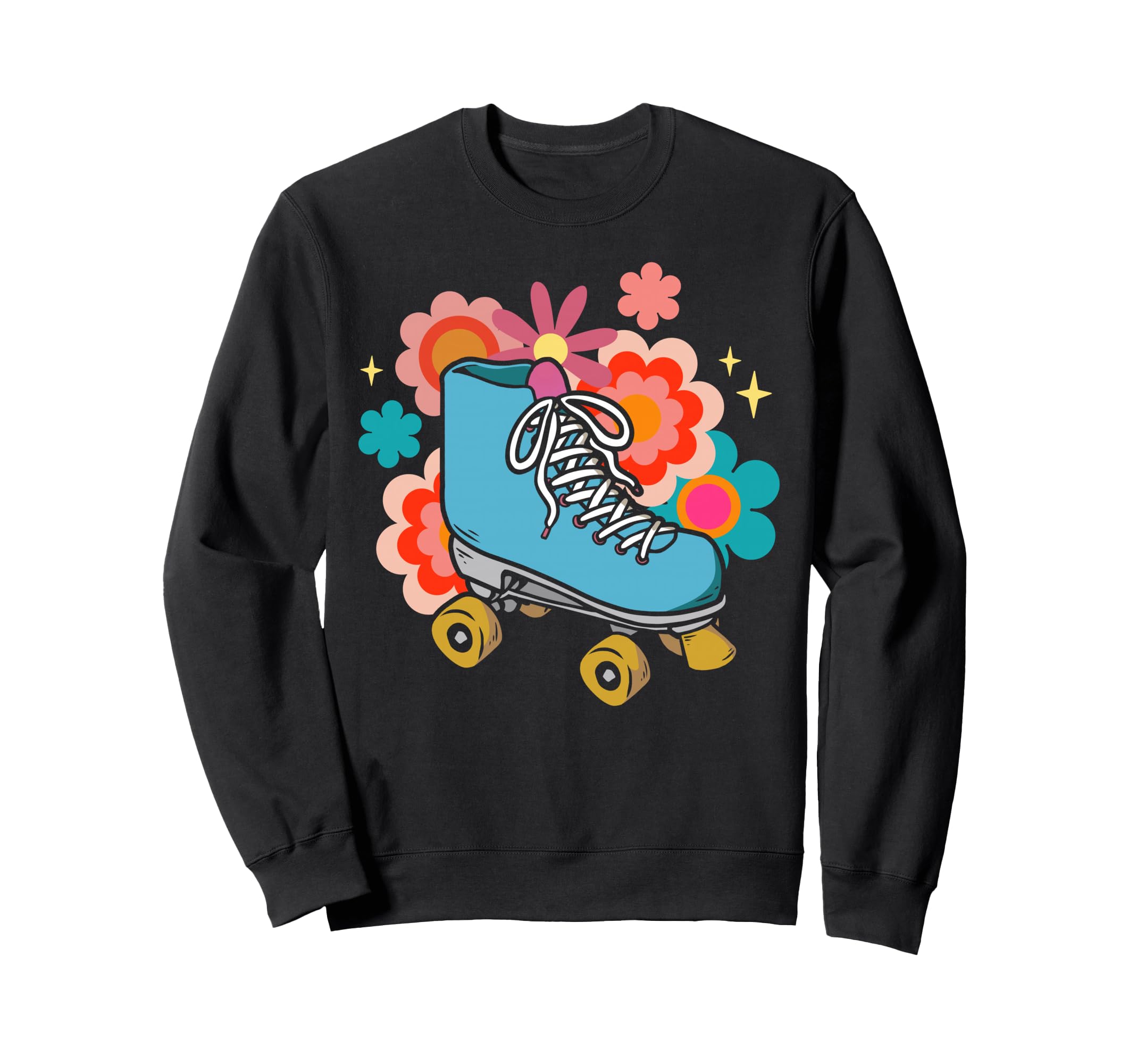 Roller Skating Skate Flower Floral Sweatshirt - Trendy Graphic Men Women - T-Shirt, Sweatshirt, Hoodie
