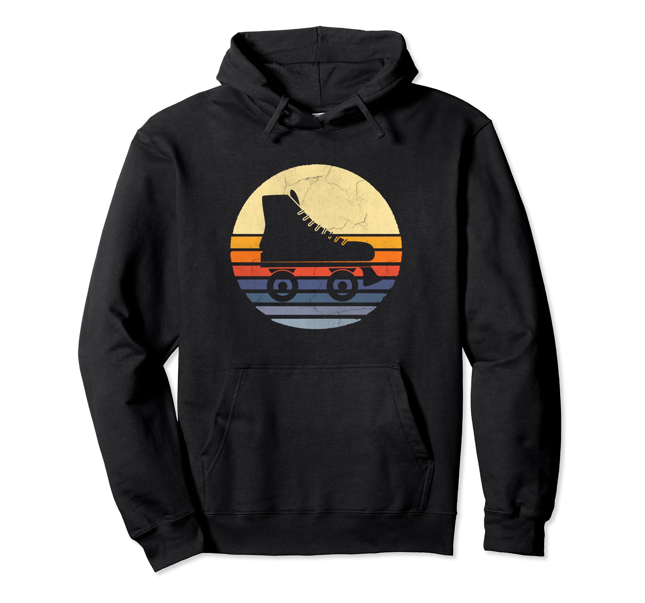 Distressed Roller Skate Roller Hoodie - Casual Everyday Wear Unisex - T-Shirt, Sweatshirt, Hoodie