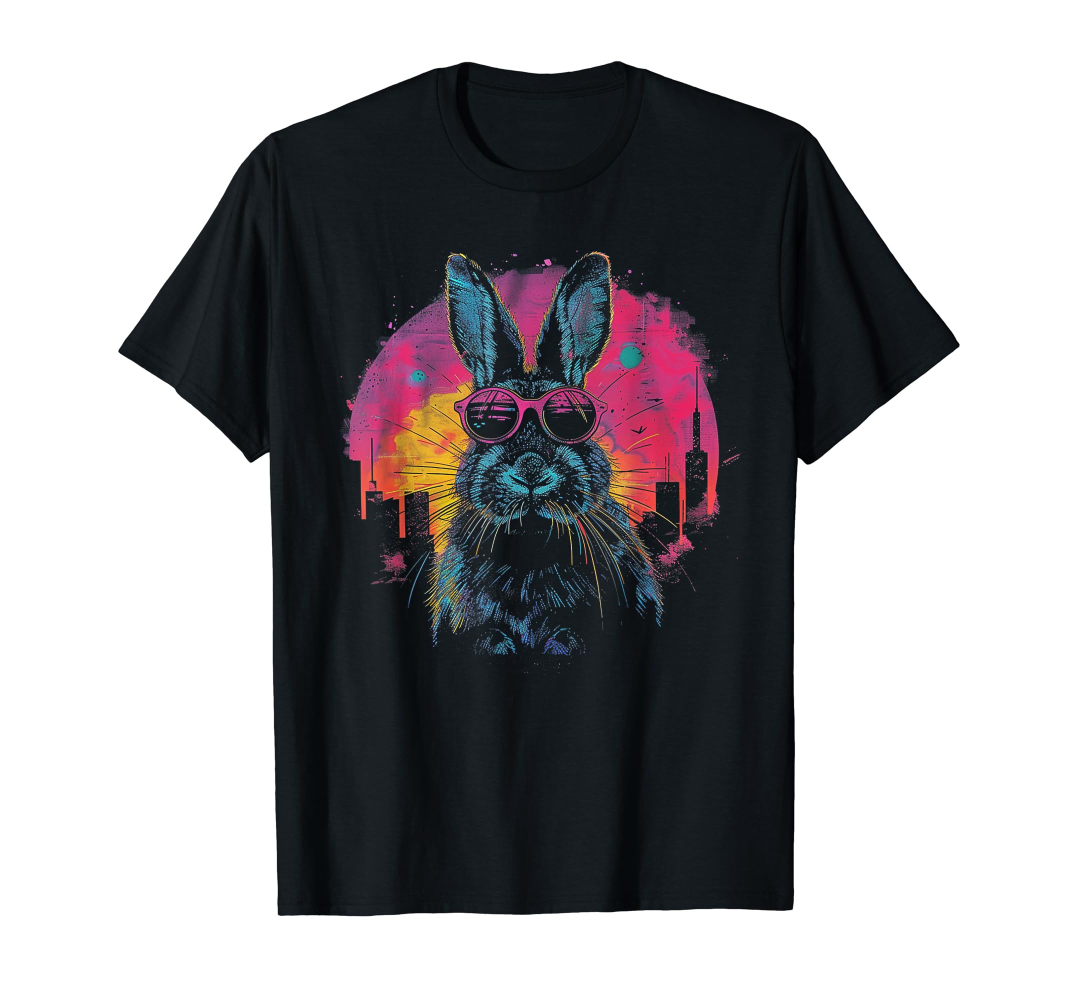 Rabbit Bunny Vaporwave Aesthetic Synthwave T-Shirt - Graphic Print Unisex - T-Shirt, Sweatshirt, Hoodie