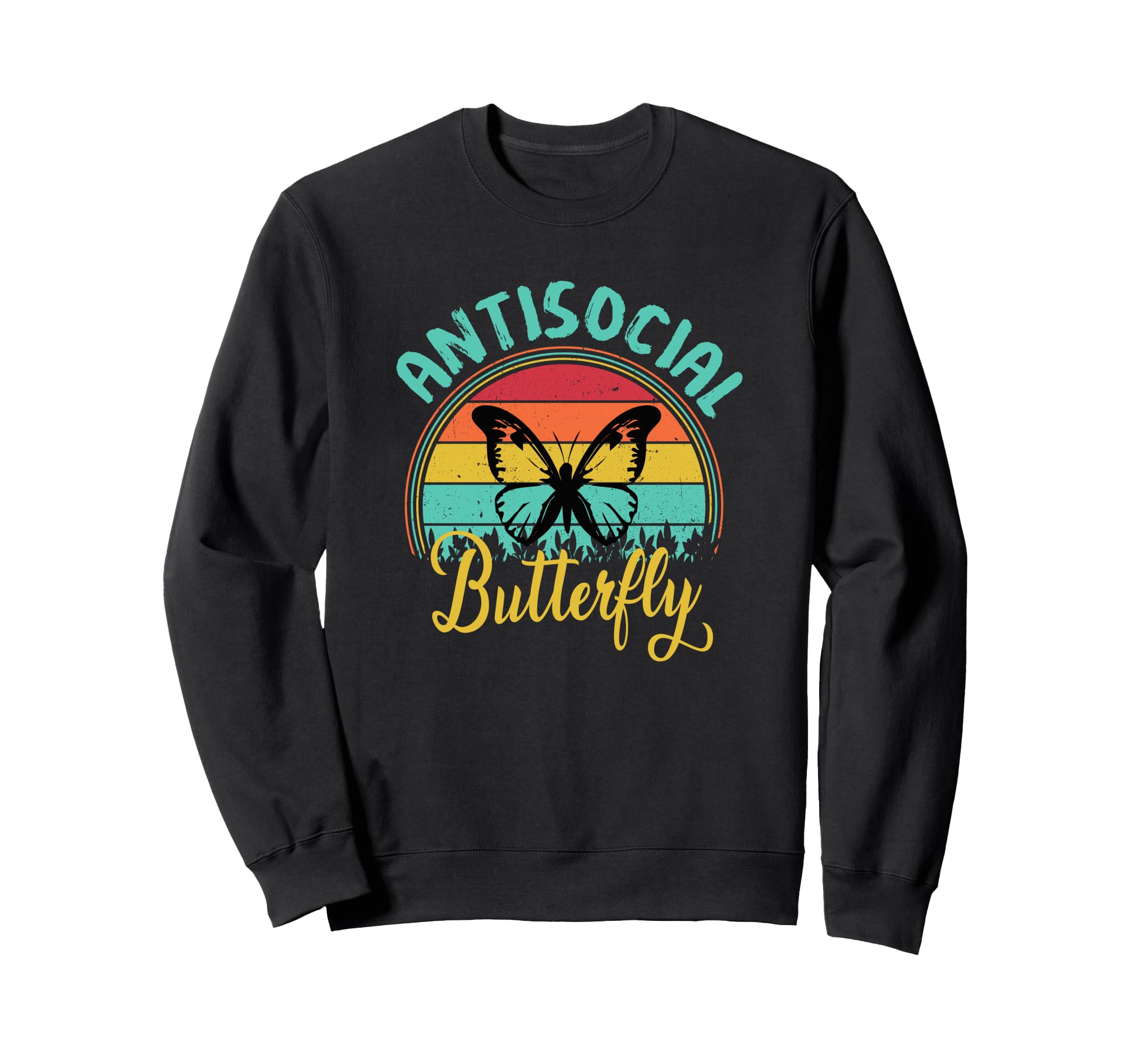 Antisocial Butterfly Funny Sunset Sweatshirt - Novelty Apparel Men Women - T-Shirt, Sweatshirt, Hoodie