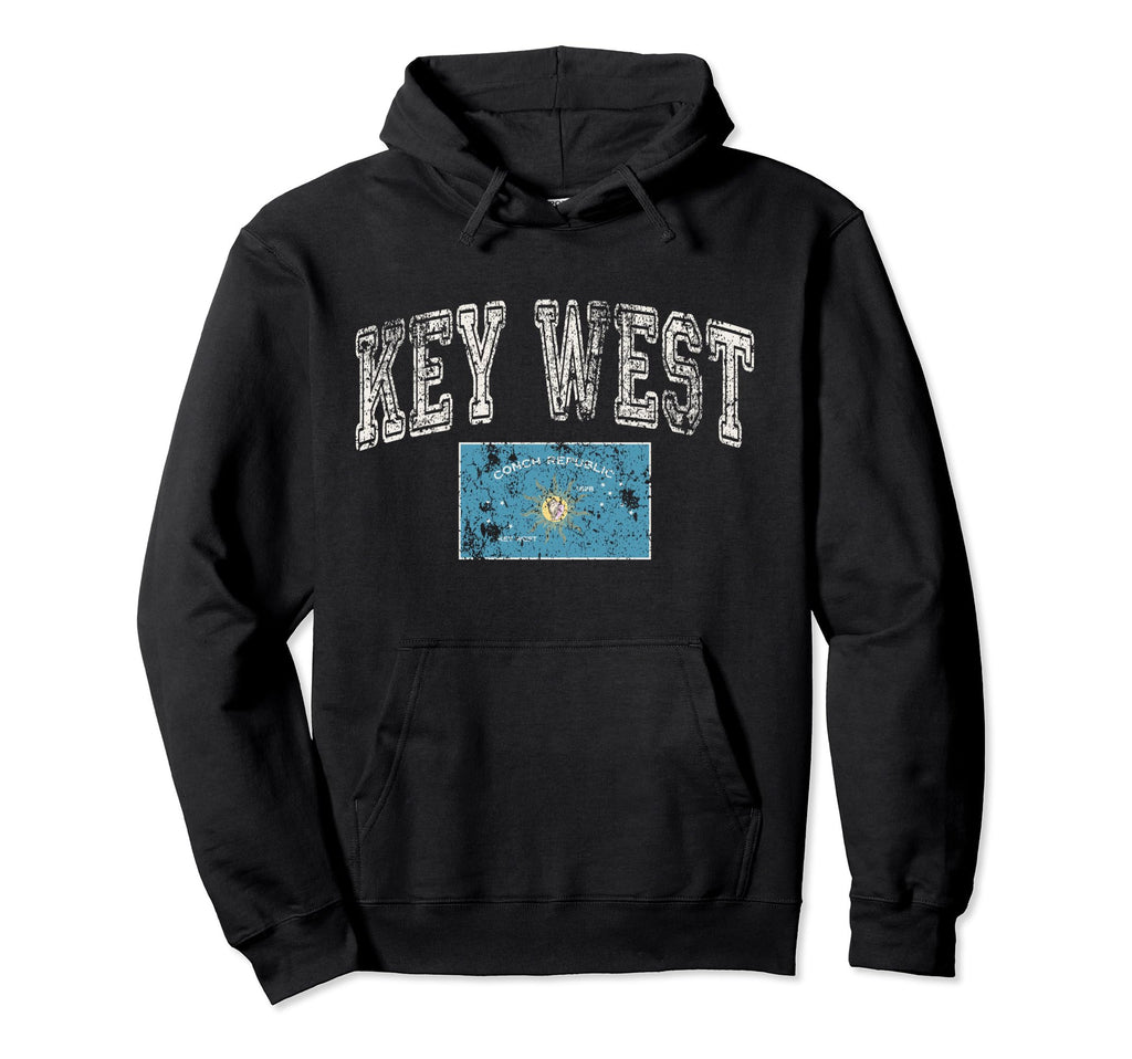 Key West Flag Florida Keys Us City Hoodie - Aesthetic Graphic Men Women - T-Shirt, Sweatshirt, Hoodie