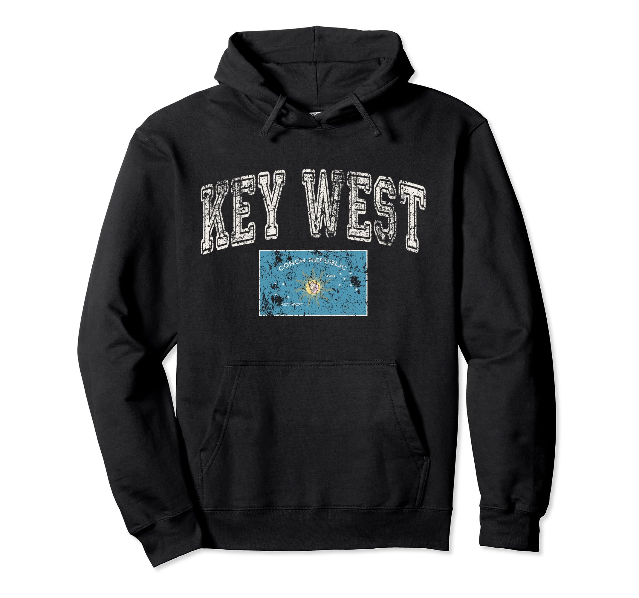 Key West Flag Florida Keys Us City Hoodie - Aesthetic Graphic Men Women - T-Shirt, Sweatshirt, Hoodie