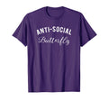 Anti Social Butterfly T-Shirt - Graphic Print Unisex - T-Shirt, Sweatshirt, Hoodie
