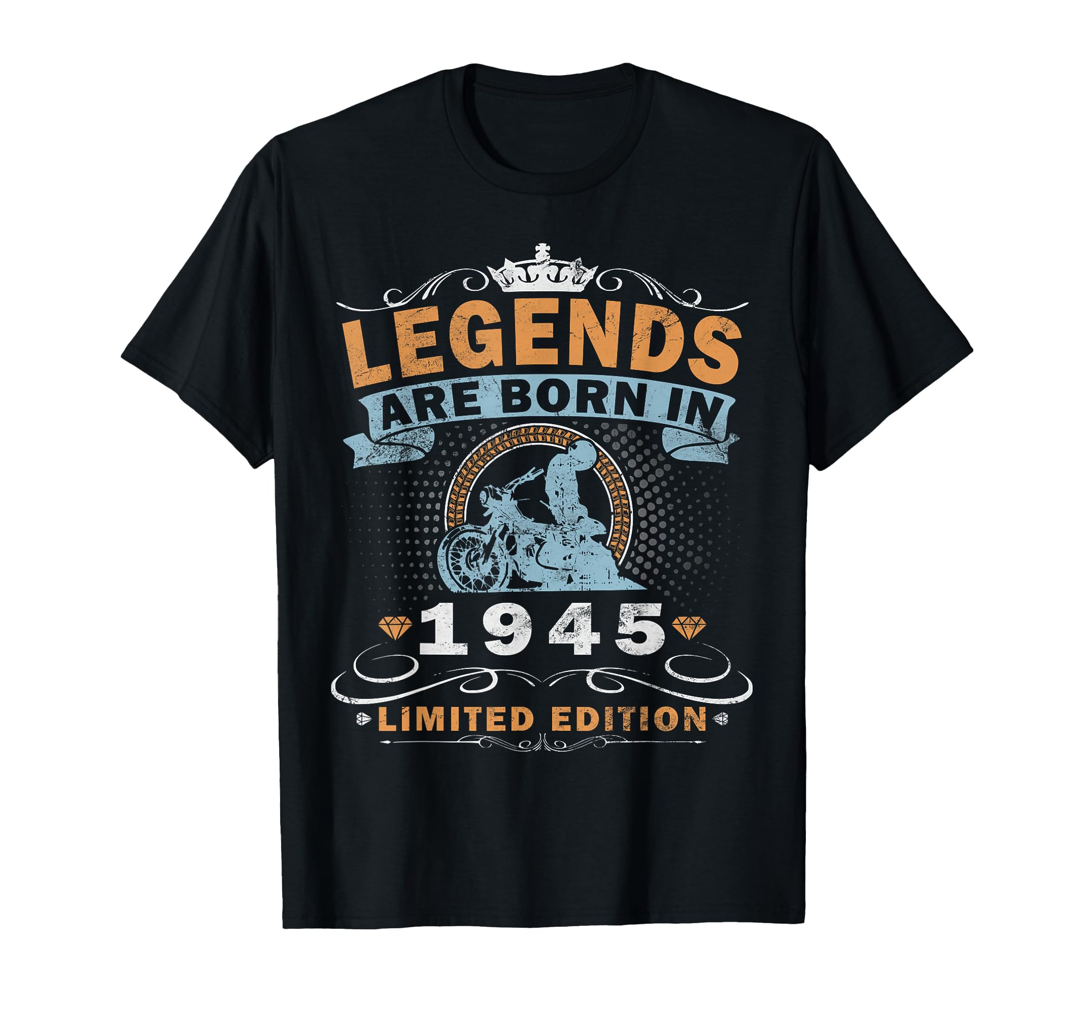 1945 Biker Motorcycle 80 Years T-Shirt - Unique Graphic Unisex - T-Shirt, Sweatshirt, Hoodie