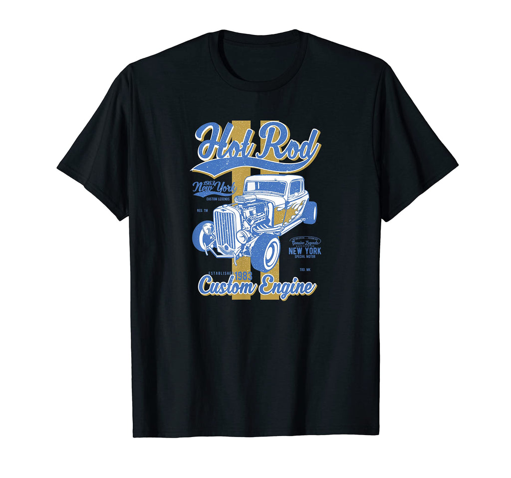 Hot Rod Custom Engine Ny Show Car T-Shirt - Minimalist Print for Adults - T-Shirt, Sweatshirt, Hoodie