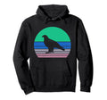 Crow Crow Silhouette Animal Lover 70S Hoodie - Casual Everyday Wear Unisex - T-Shirt, Sweatshirt, Hoodie
