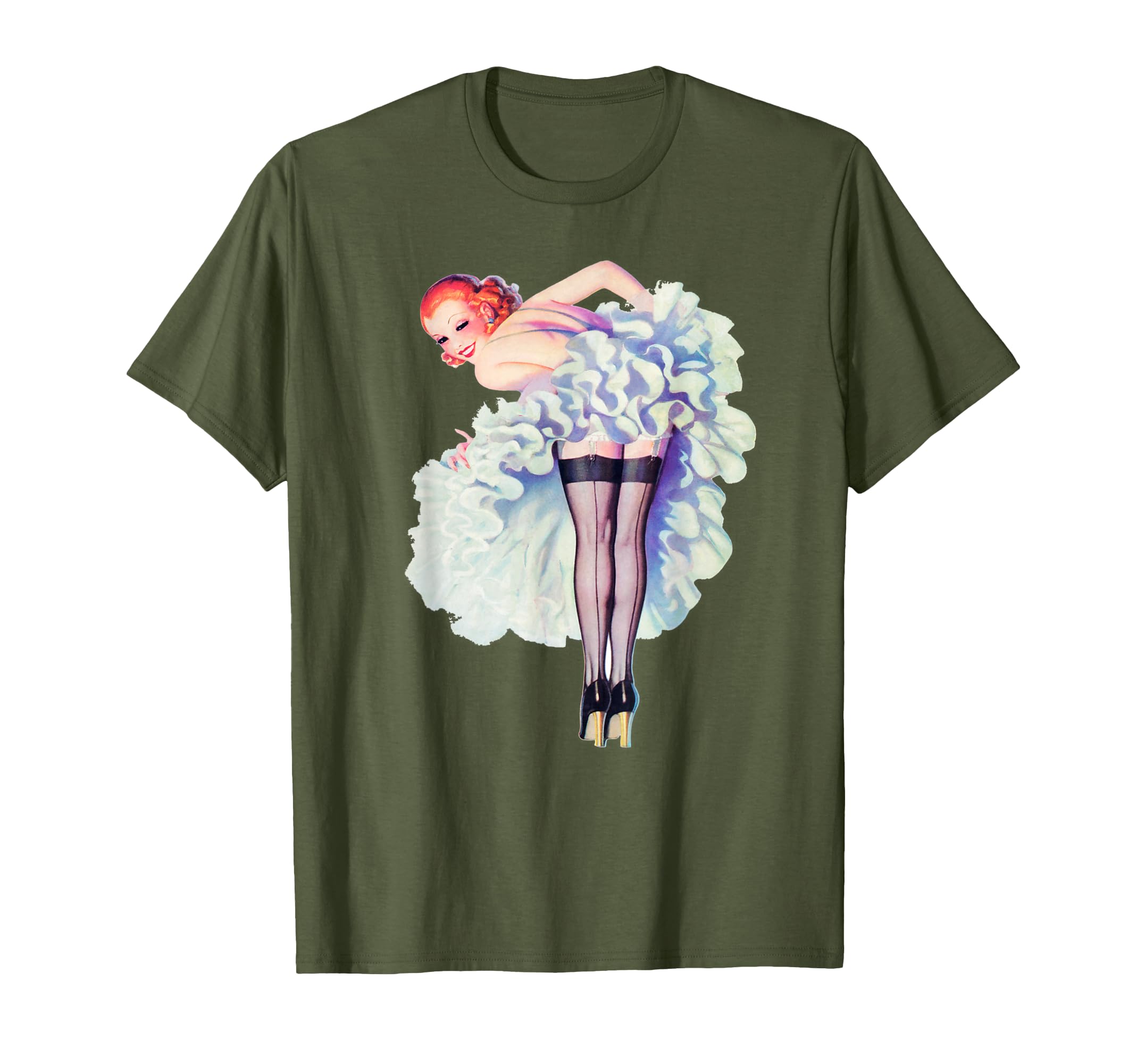 Ww2 America Redhead Pin Up Sexy Pinup T-Shirt - Streetwear Style Men Women - T-Shirt, Sweatshirt, Hoodie