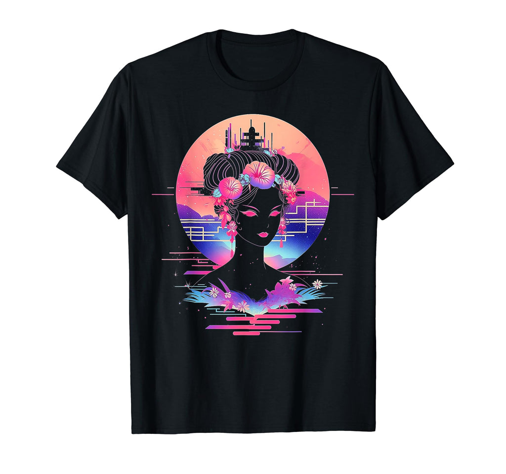 Vaporwave Geisha 80S Synthwave 29 T-Shirt - Trendy Graphic Unisex - T-Shirt, Sweatshirt, Hoodie