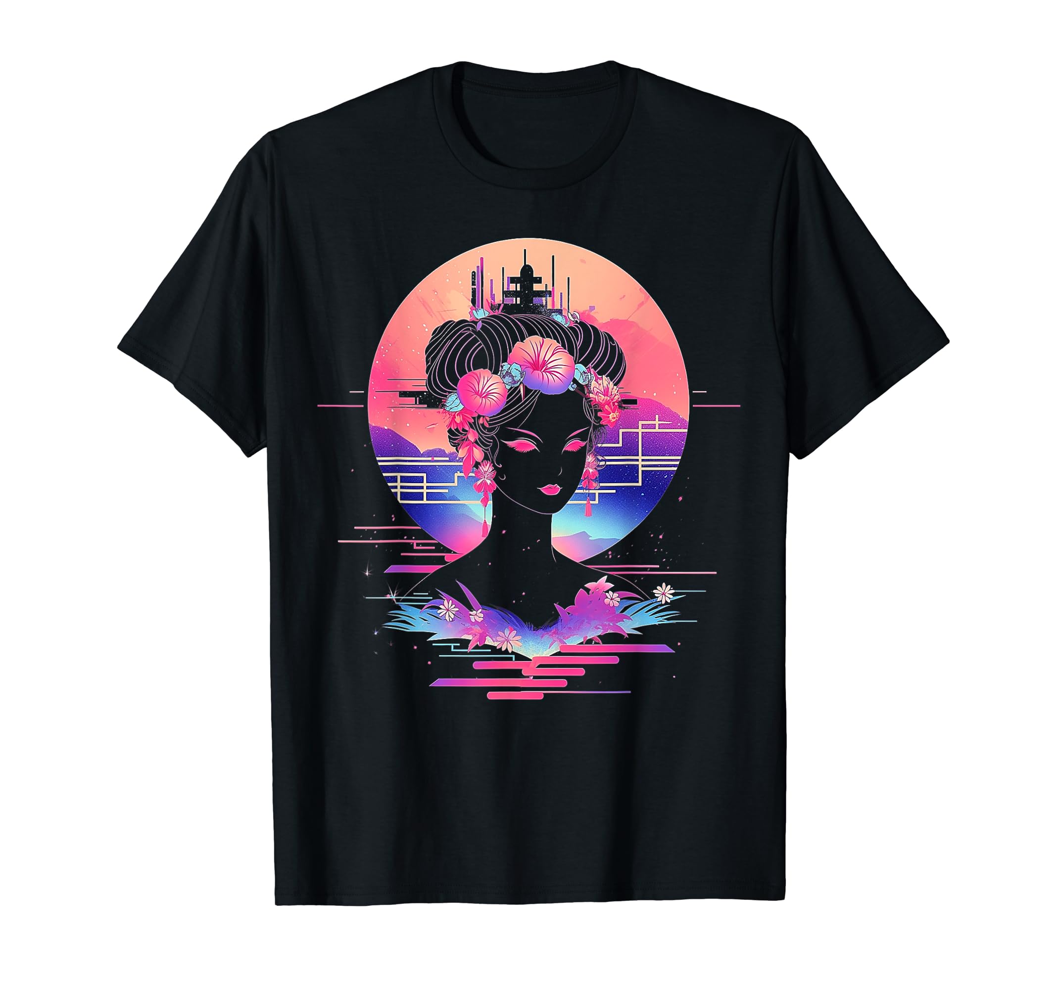Vaporwave Geisha 80S Synthwave 29 T-Shirt - Trendy Graphic Unisex - T-Shirt, Sweatshirt, Hoodie