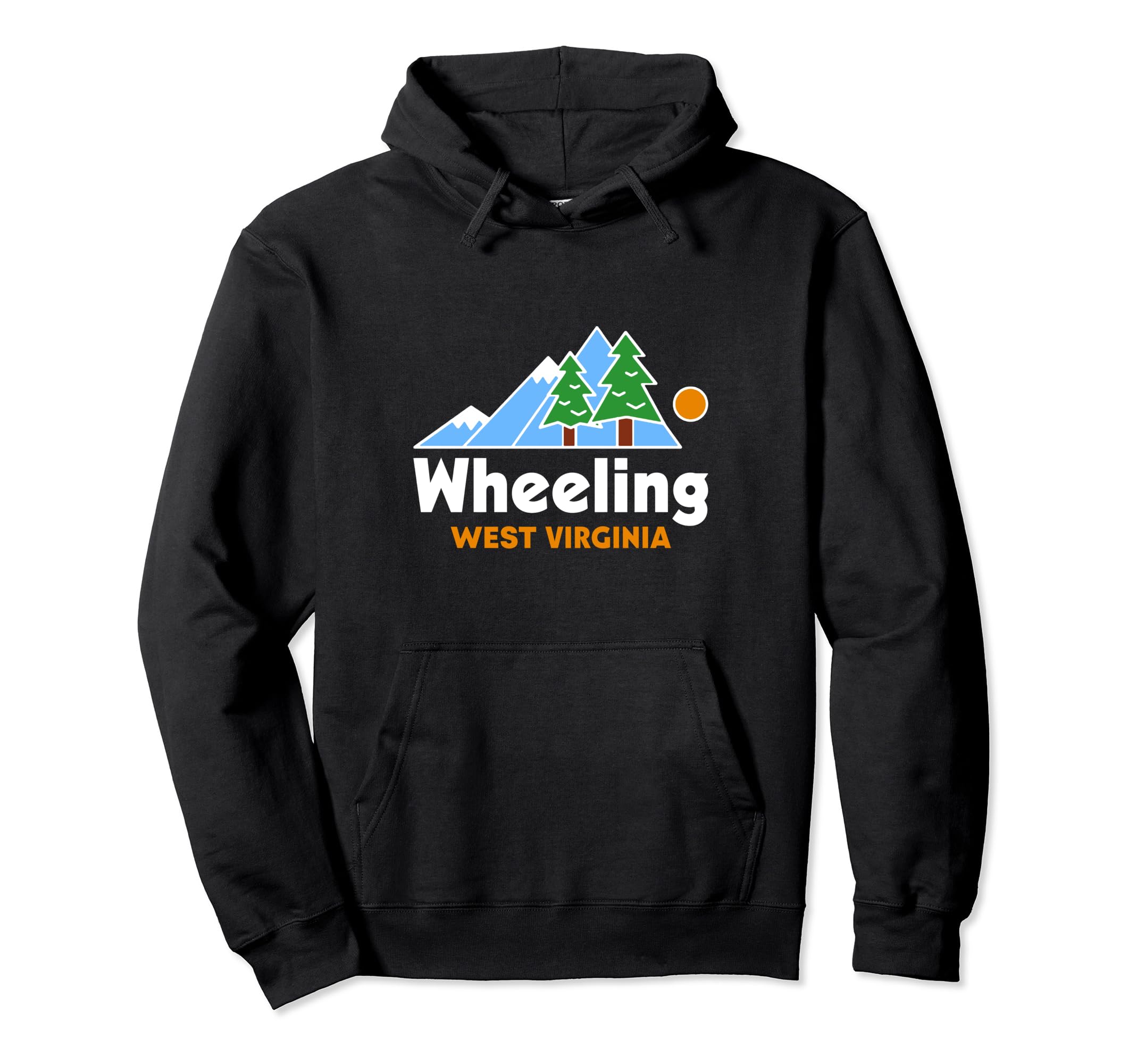 Wheeling West Virginia Mountains Pine Hoodie - Trendy Graphic for Adults - T-Shirt, Sweatshirt, Hoodie
