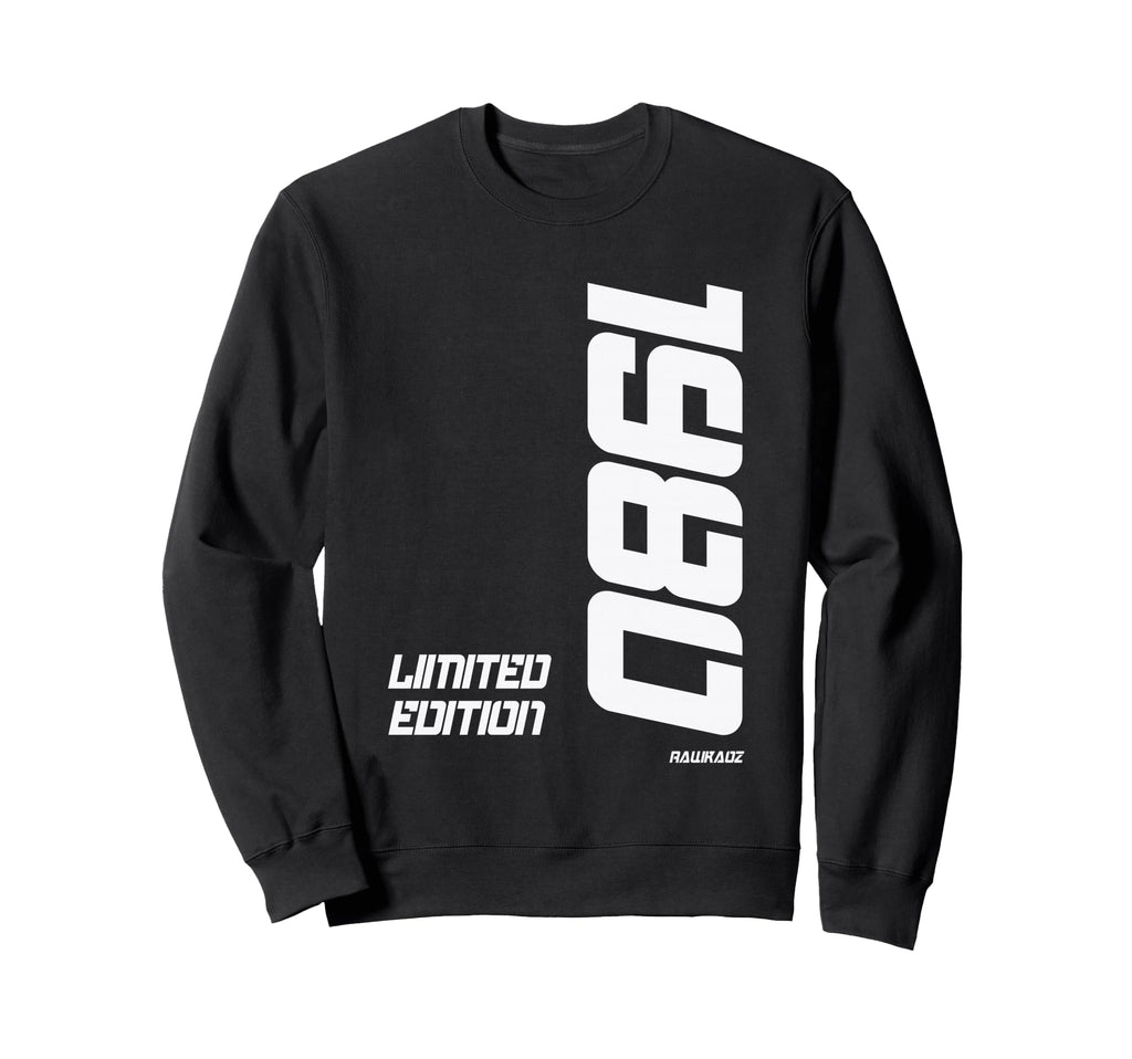 1980 Bold Typography Sweatshirt - Custom Art Print for Adults - T-Shirt, Sweatshirt, Hoodie