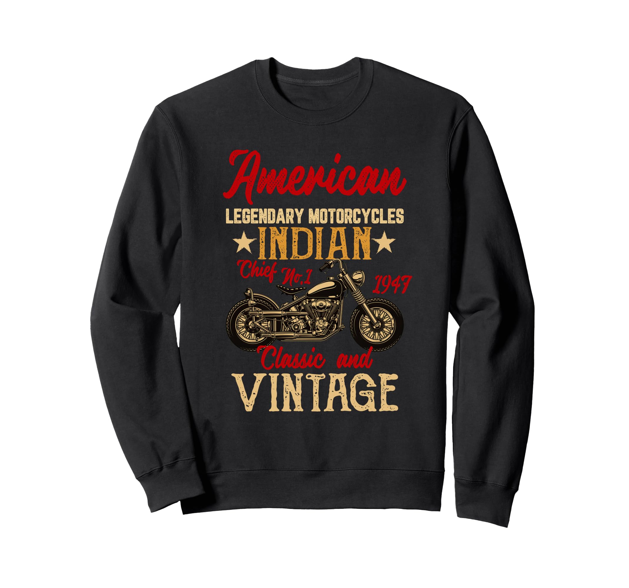 American Motorcycle Indian Old Biker Sweatshirt - Aesthetic Graphic Unisex - T-Shirt, Sweatshirt, Hoodie
