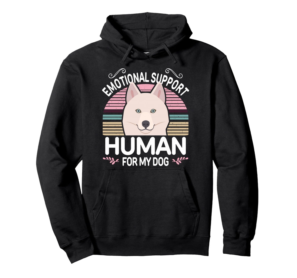 White Husky Dog Emotional Support Hoodie - Novelty Apparel for Adults - T-Shirt, Sweatshirt, Hoodie