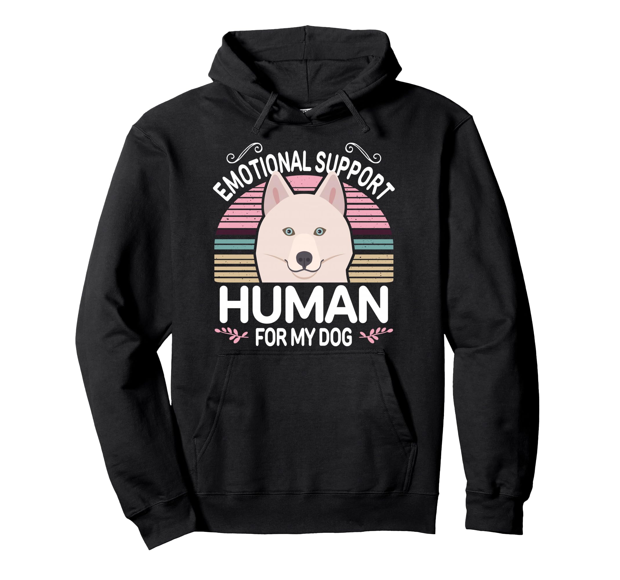 White Husky Dog Emotional Support Hoodie - Novelty Apparel for Adults - T-Shirt, Sweatshirt, Hoodie