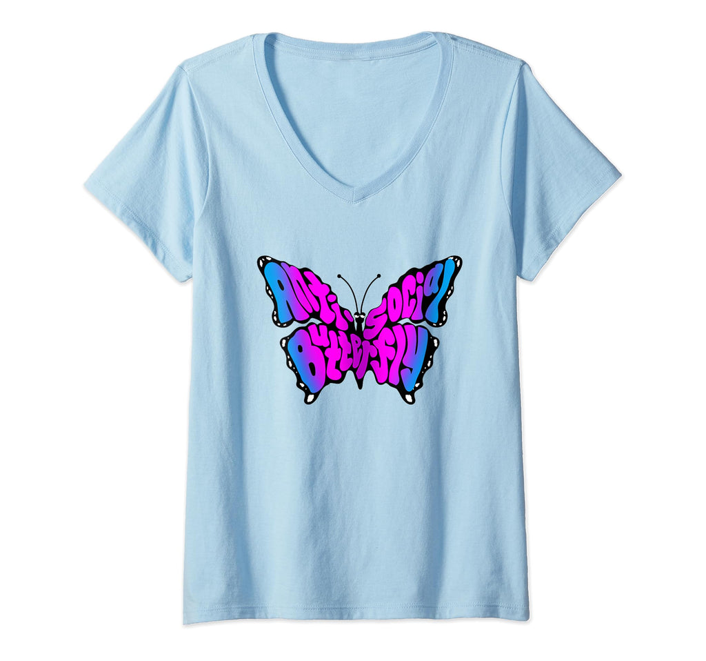 Womens Anti Social Butterfly T-Shirt - Fun Novelty Design for Adults - T-Shirt, Sweatshirt, Hoodie