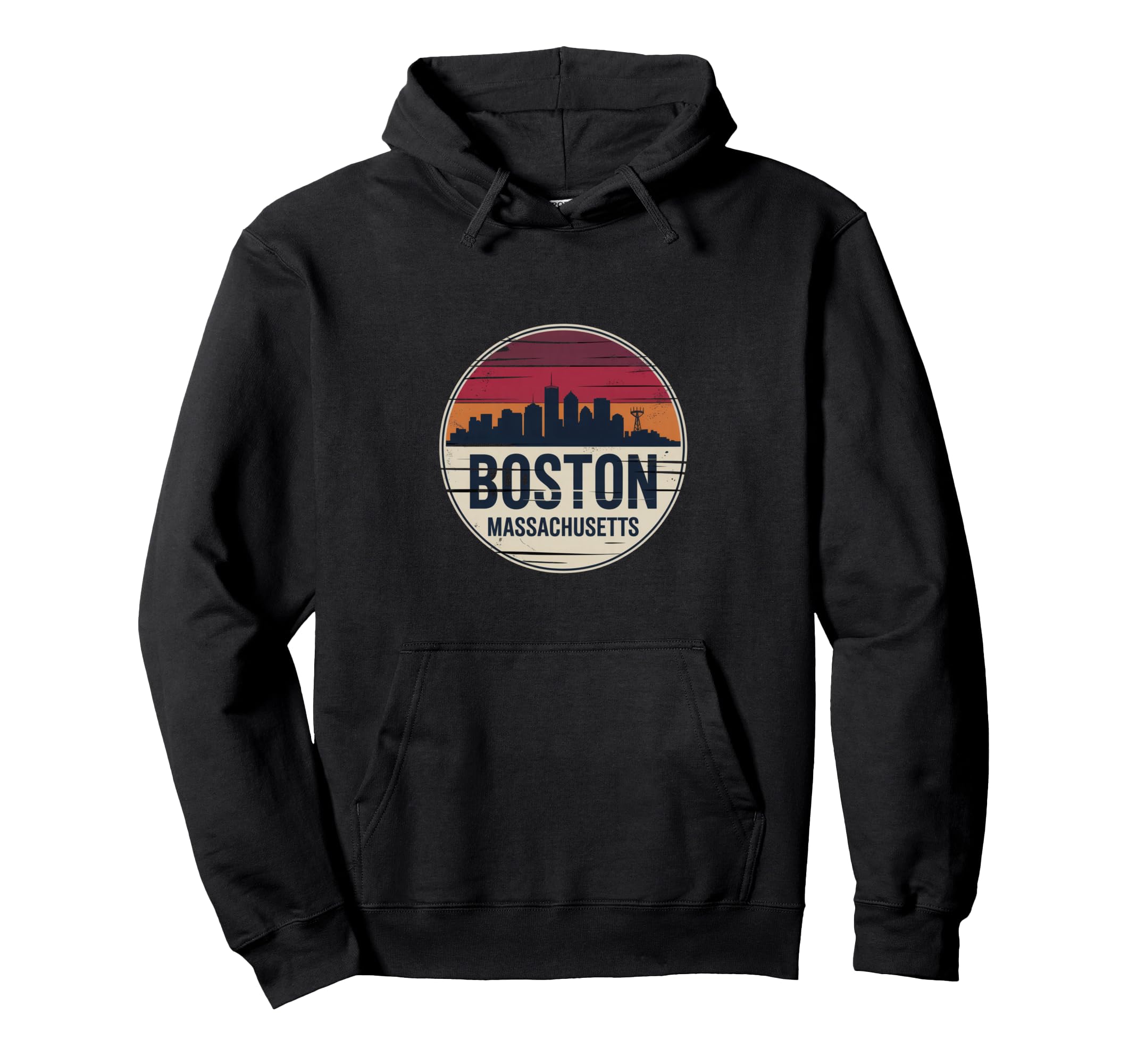 Boston Massachusetts Coastal Skyline Hoodie - Novelty Apparel Unisex - T-Shirt, Sweatshirt, Hoodie