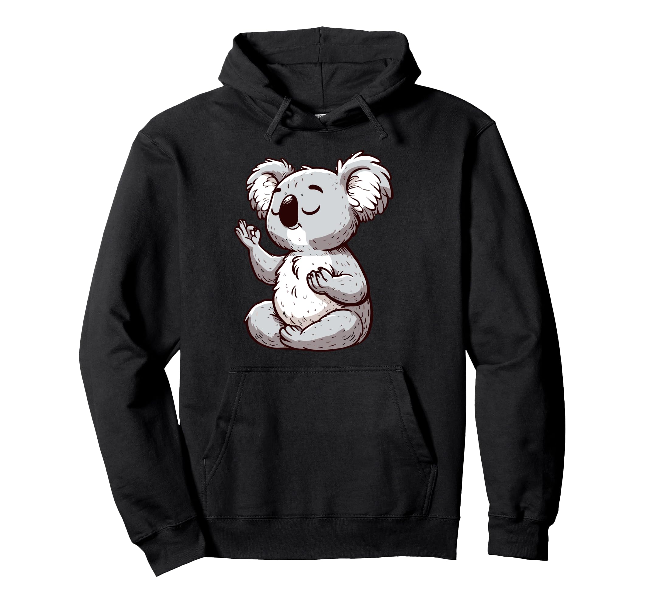 Meditation Koala Yoga Pose Relaxing Hoodie - Fun Novelty Design for Adults - T-Shirt, Sweatshirt, Hoodie