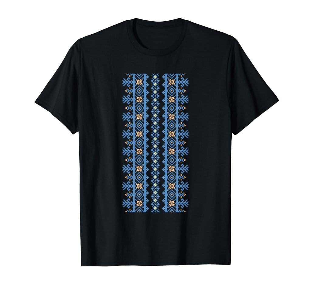 Wyschywanka Blue Yellow Cossack Hem T-Shirt - Minimalist Print Unisex - T-Shirt, Sweatshirt, Hoodie