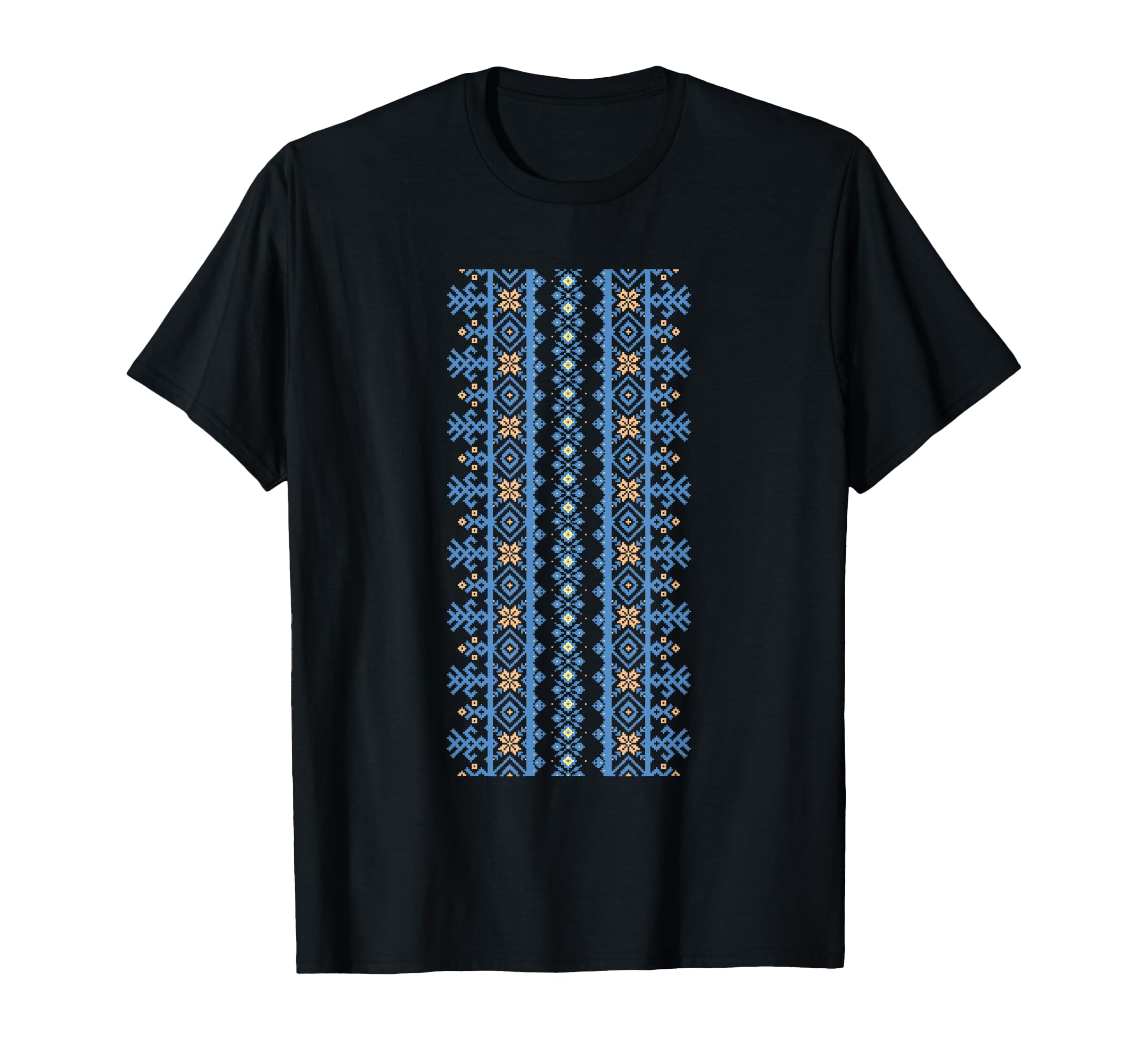 Wyschywanka Blue Yellow Cossack Hem T-Shirt - Minimalist Print Unisex - T-Shirt, Sweatshirt, Hoodie