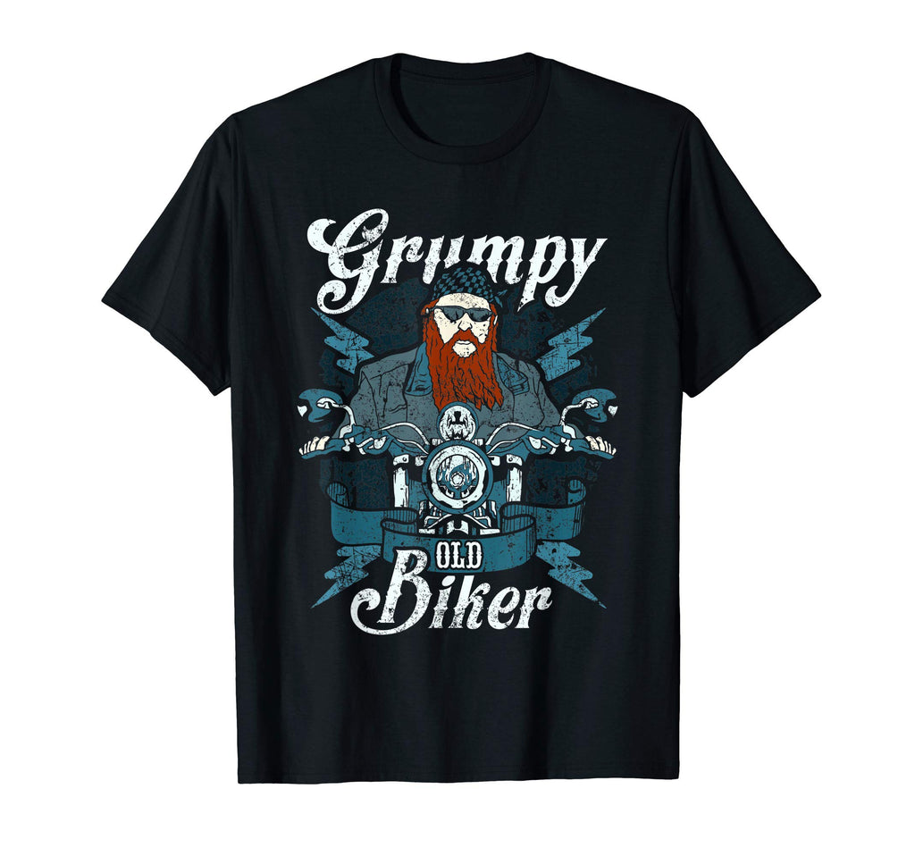 Grumpy Old Biker Gift Funny Beard T-Shirt - Unique Graphic Unisex - T-Shirt, Sweatshirt, Hoodie