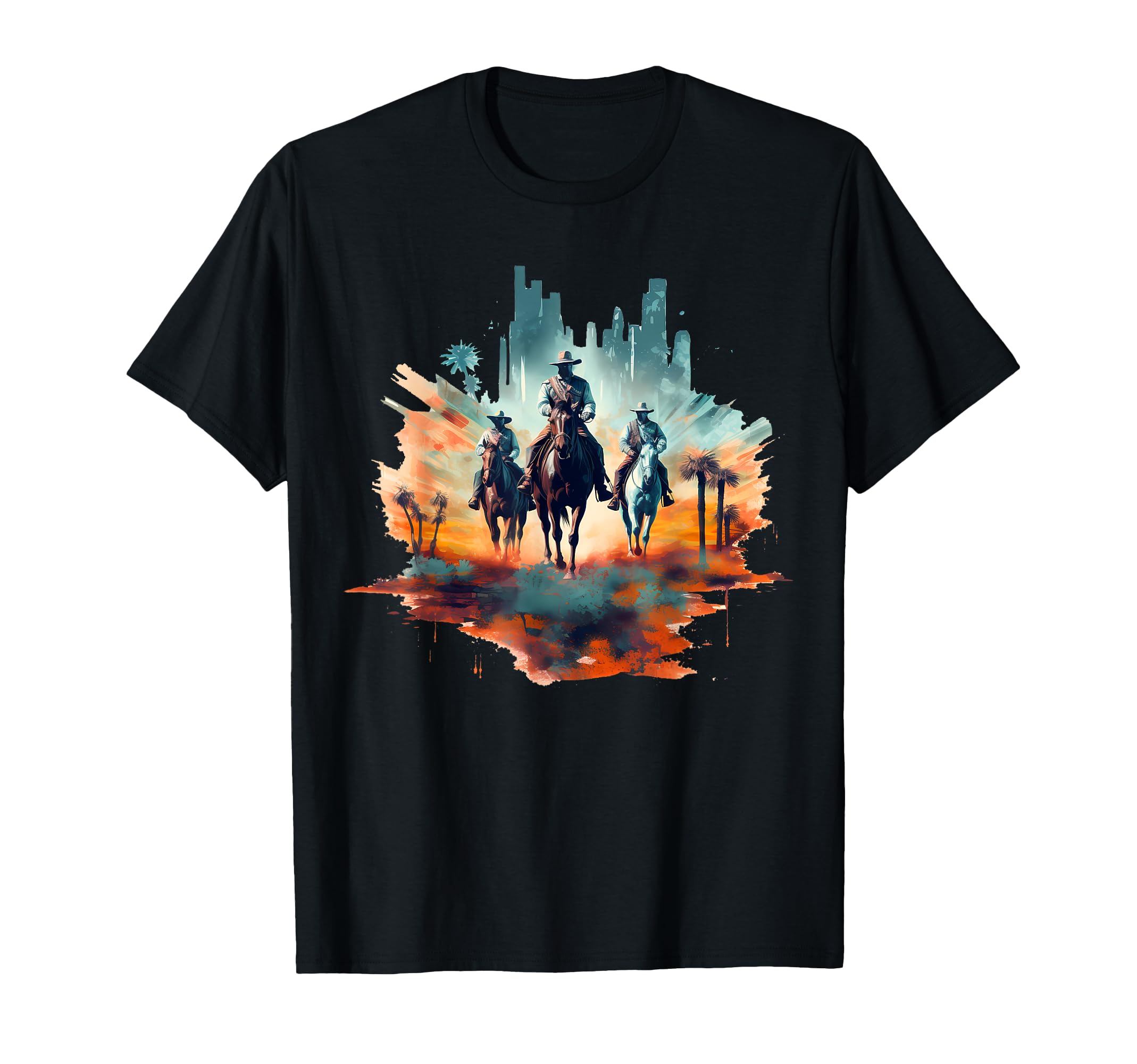 Country Western Cowboy Outlaw Horse T-Shirt - Minimalist Print for Adults - T-Shirt, Sweatshirt, Hoodie