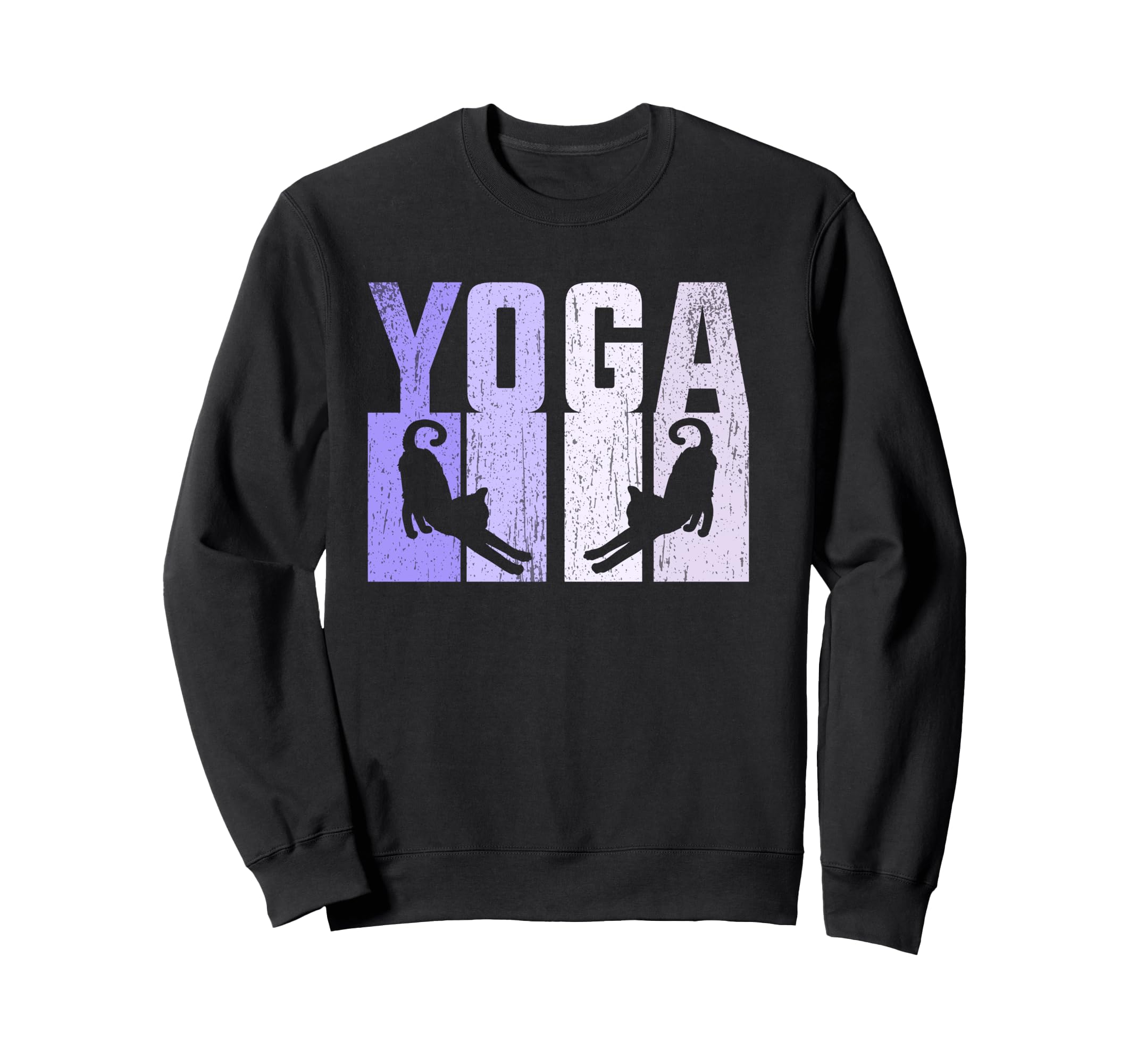 Meditation Kitten Cat Yoga Poses Sweatshirt - Minimalist Print Men Women - T-Shirt, Sweatshirt, Hoodie