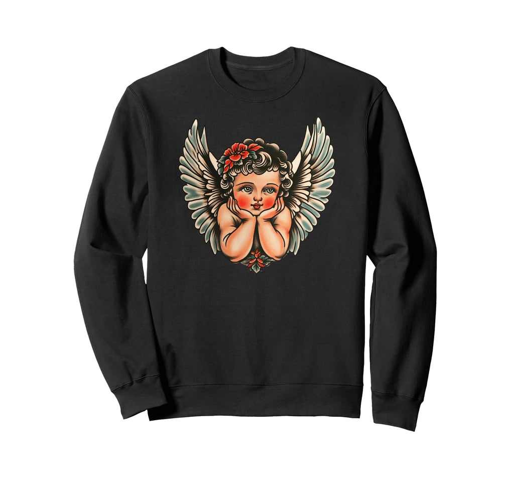 Valentines Day Cupid Flash Tattoo Sweatshirt - Minimalist Print for Adults - T-Shirt, Sweatshirt, Hoodie