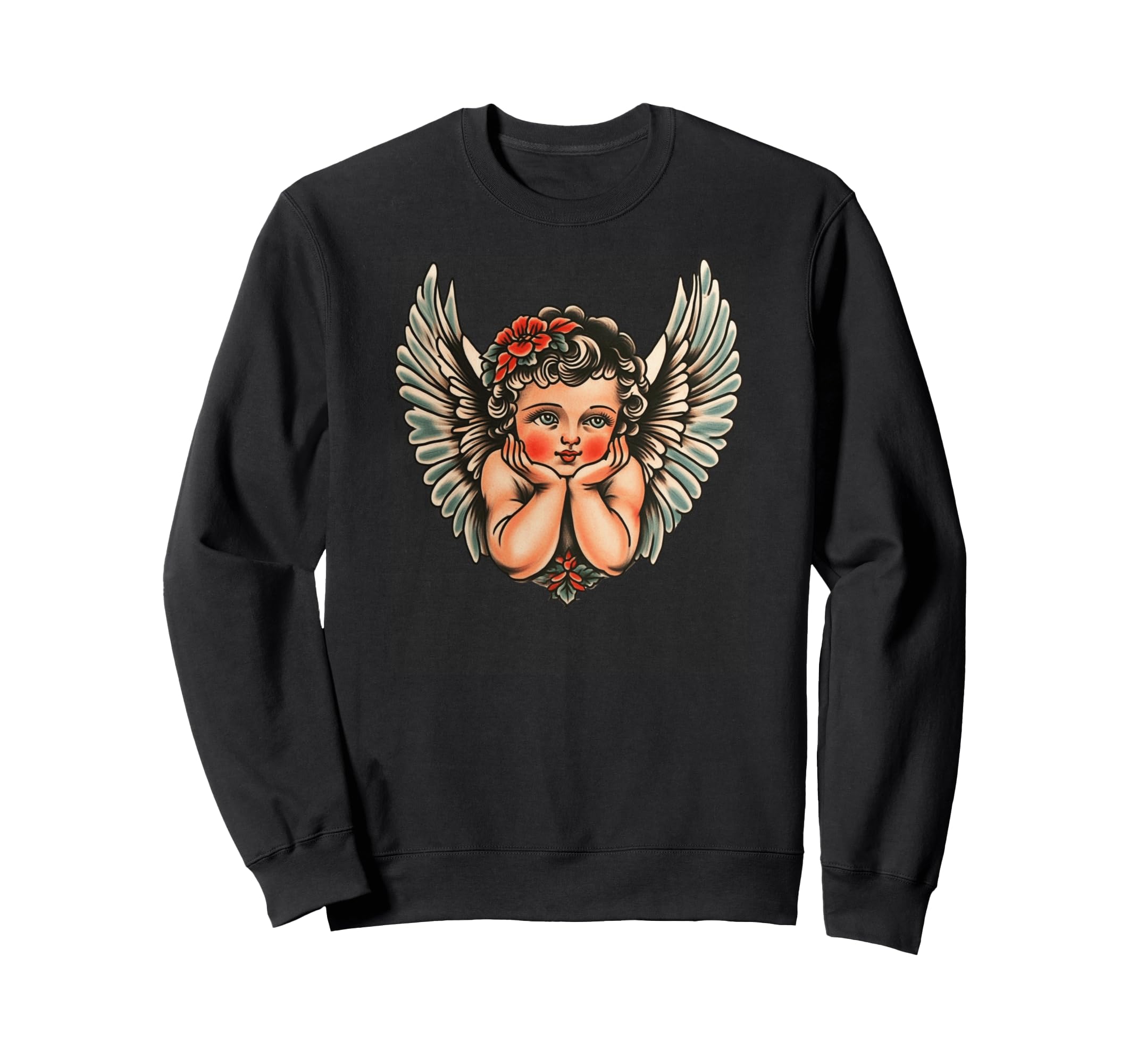 Valentines Day Cupid Flash Tattoo Sweatshirt - Minimalist Print for Adults - T-Shirt, Sweatshirt, Hoodie