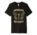 Antisocial Butterfly Skull Goth Moth Art T-Shirt - Custom Art Print Unisex - T-Shirt, Sweatshirt, Hoodie