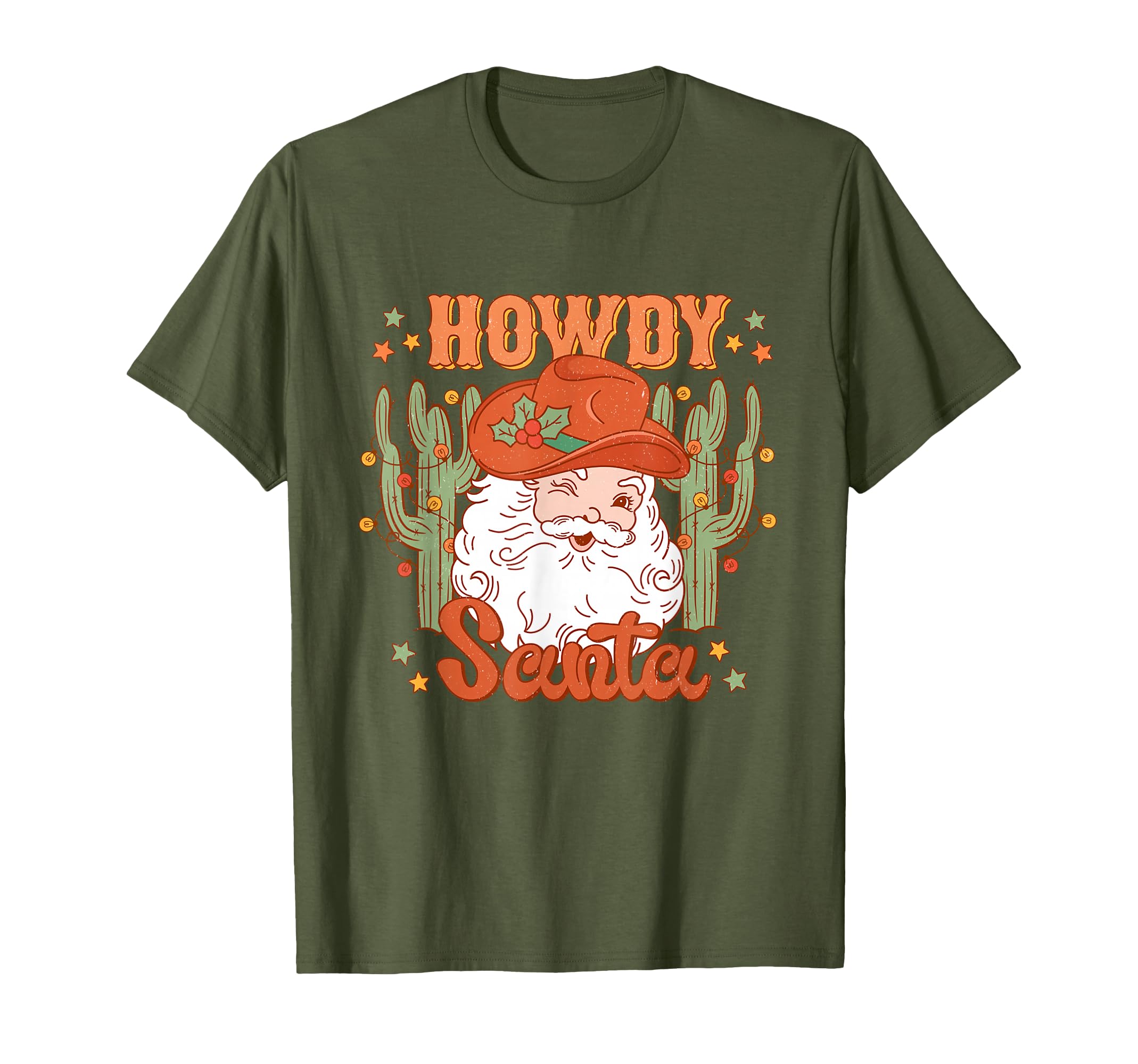 Howdy Santa Cowboy Western T-Shirt - Aesthetic Graphic for Adults - T-Shirt, Sweatshirt, Hoodie