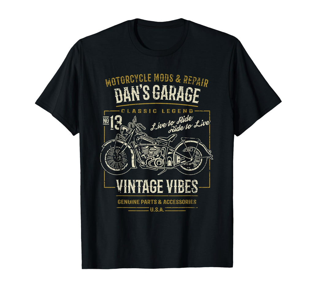 Dans Garage Motorcycle Distressed T-Shirt - Streetwear Style for Adults - T-Shirt, Sweatshirt, Hoodie