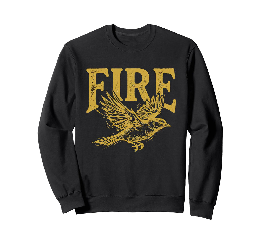 Funny Fire Bird Visual Pun Phoenix Sweatshirt - Aesthetic Graphic Unisex - T-Shirt, Sweatshirt, Hoodie