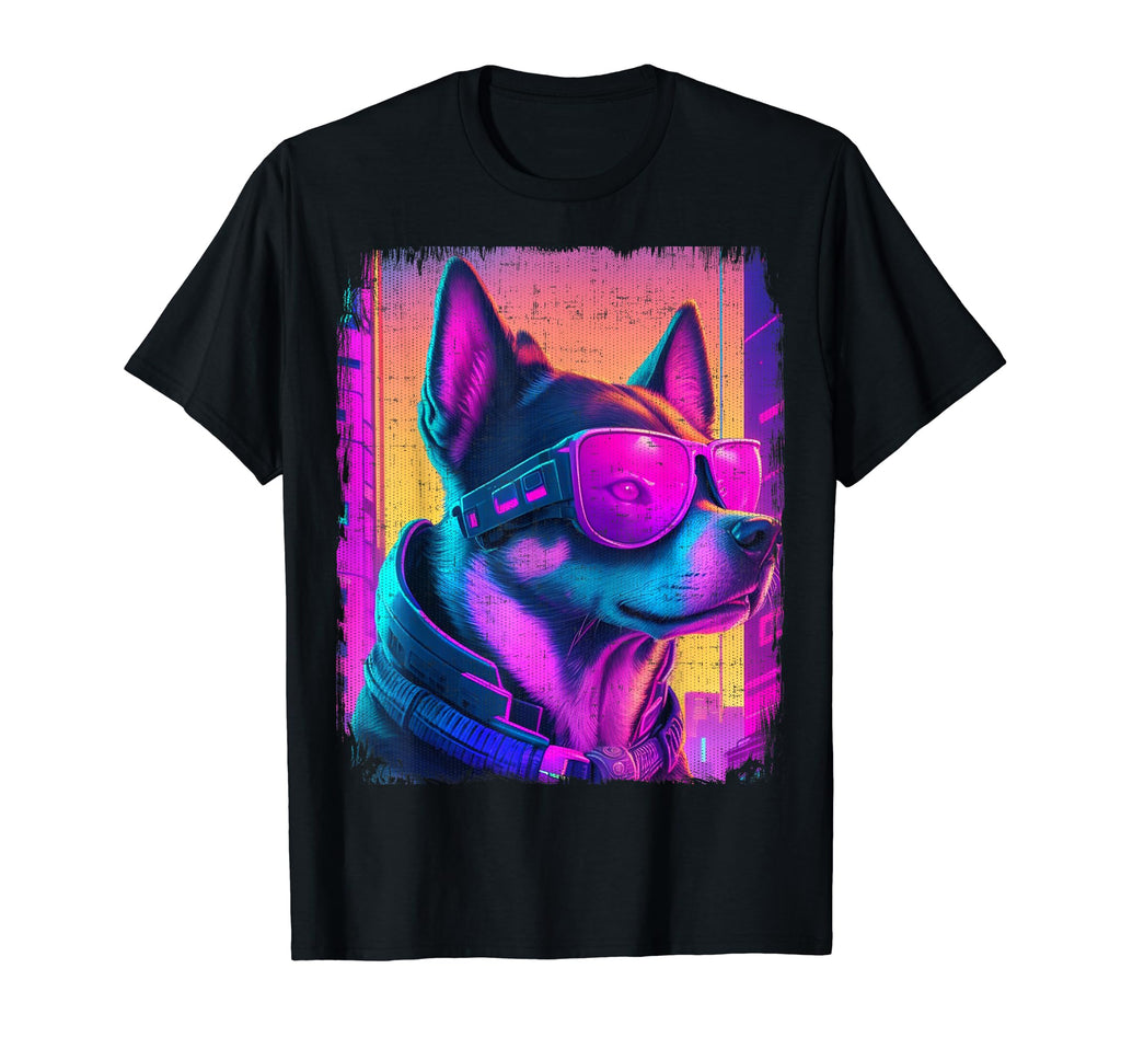 Mastador Dog Cyber Vaporwave 80S T-Shirt - Unique Graphic Men Women - T-Shirt, Sweatshirt, Hoodie