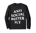 Anti Social Butterfly T-Shirt - Unique Graphic Men Women - T-Shirt, Sweatshirt, Hoodie