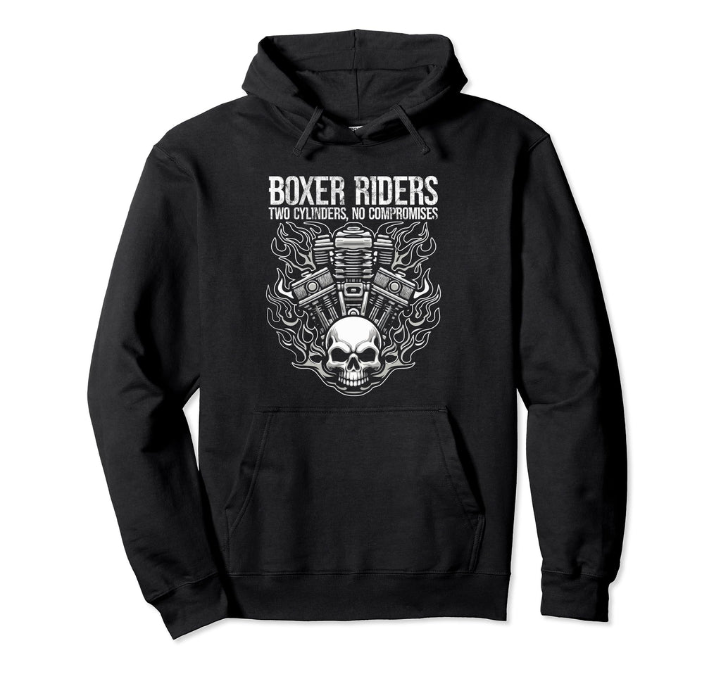 Boxer Rider Motorcyclist Boxer Hoodie - Fun Novelty Design Men Women - T-Shirt, Sweatshirt, Hoodie