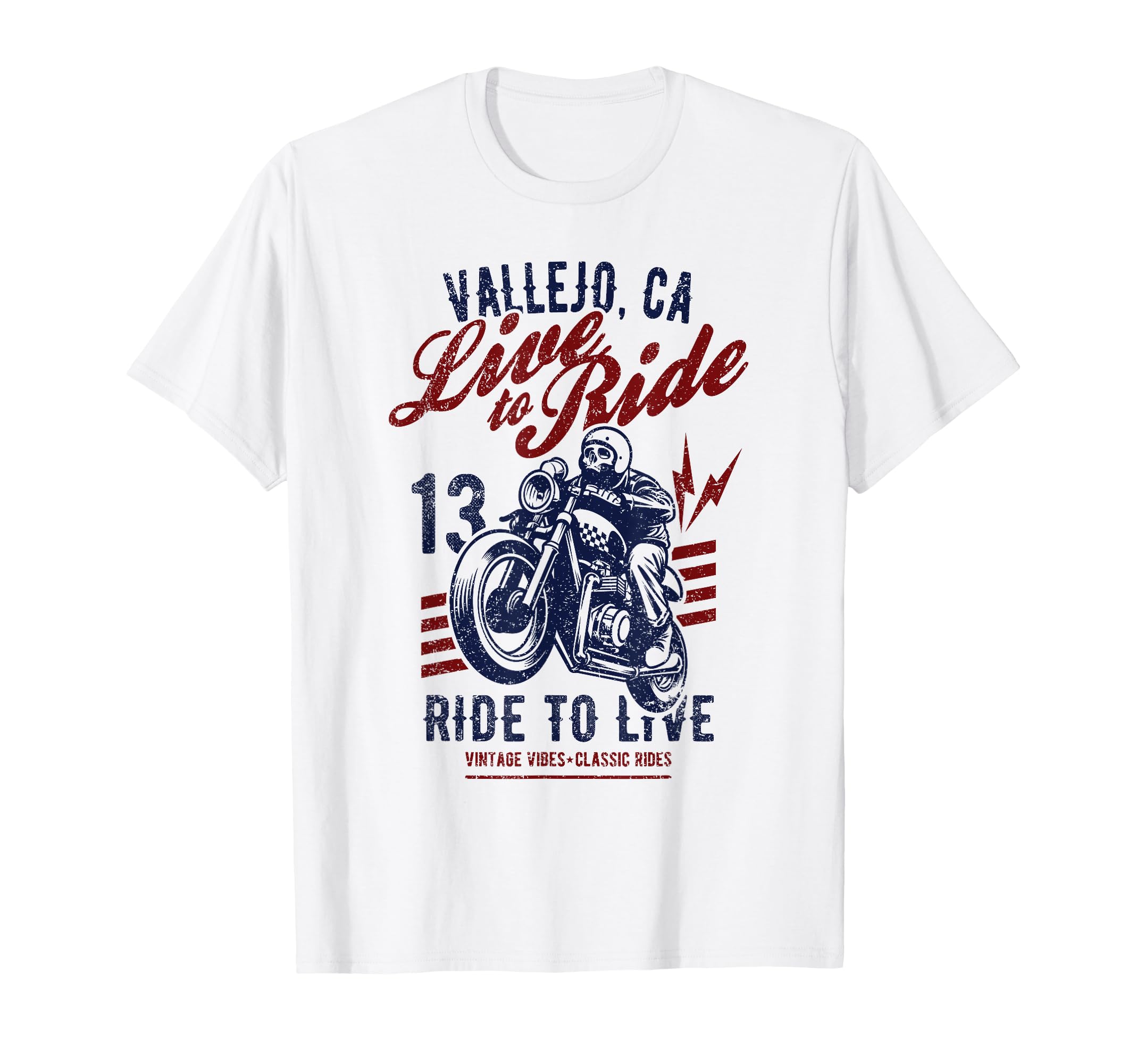 Vallejo California Motorcycle T-Shirt - Casual Everyday Wear for Adults - T-Shirt, Sweatshirt, Hoodie