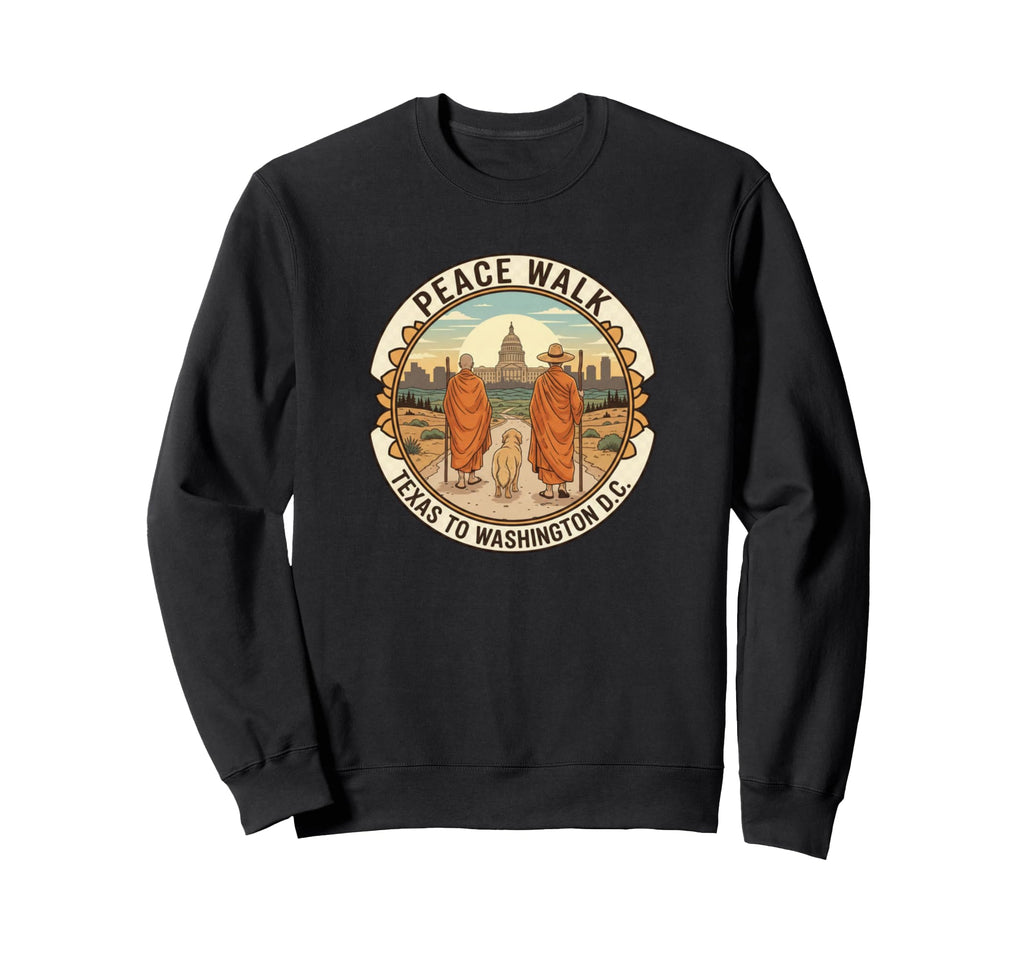 Peace Walk Monks Walking Mindfulness Sweatshirt - Unique Graphic for Adults - T-Shirt, Sweatshirt, Hoodie