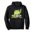 Groovy Frog Peace Sign Tie Dye Hippie Hoodie - Graphic Print Men Women - T-Shirt, Sweatshirt, Hoodie