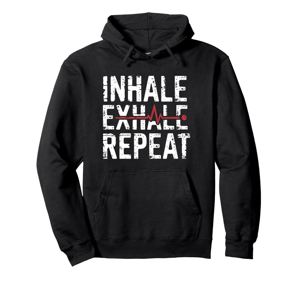 Inhale Exhale Repeat Yoga Mindfulness Hoodie - Minimalist Print Unisex - T-Shirt, Sweatshirt, Hoodie